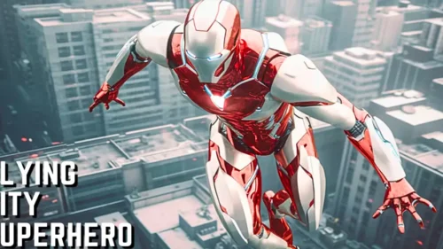 Flying Super Hero City Game Unity Source Code